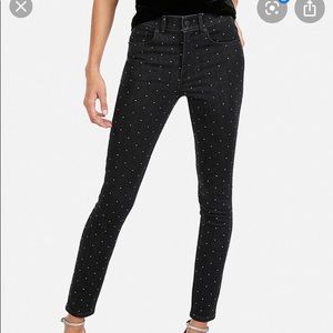 Express Mid Rise Studded Denim Jeggings